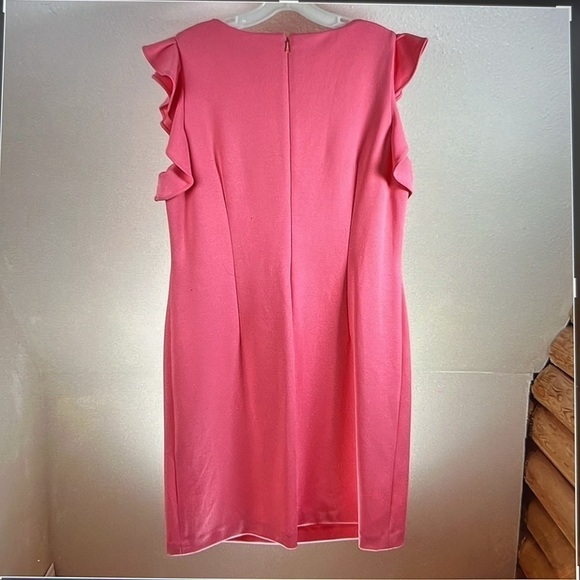 Coral Flutter Sleeve V-Neck Midi Dress - Picture 4 of 4